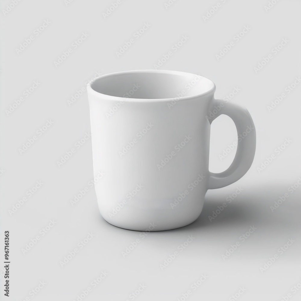 A mockup of a simple white ceramic cup design A mockup of a simple white ceramic cup design