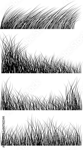 Grass brush for illustrator. Vector illustration. Sketch for creativity.