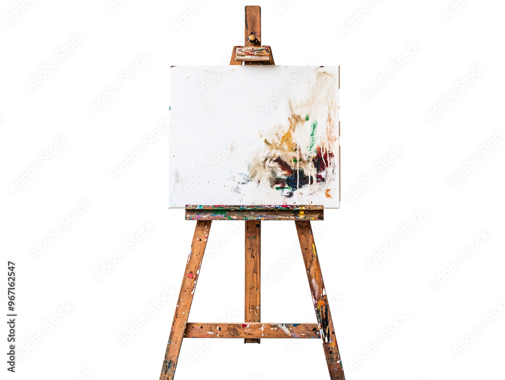 a painting on a wooden easel