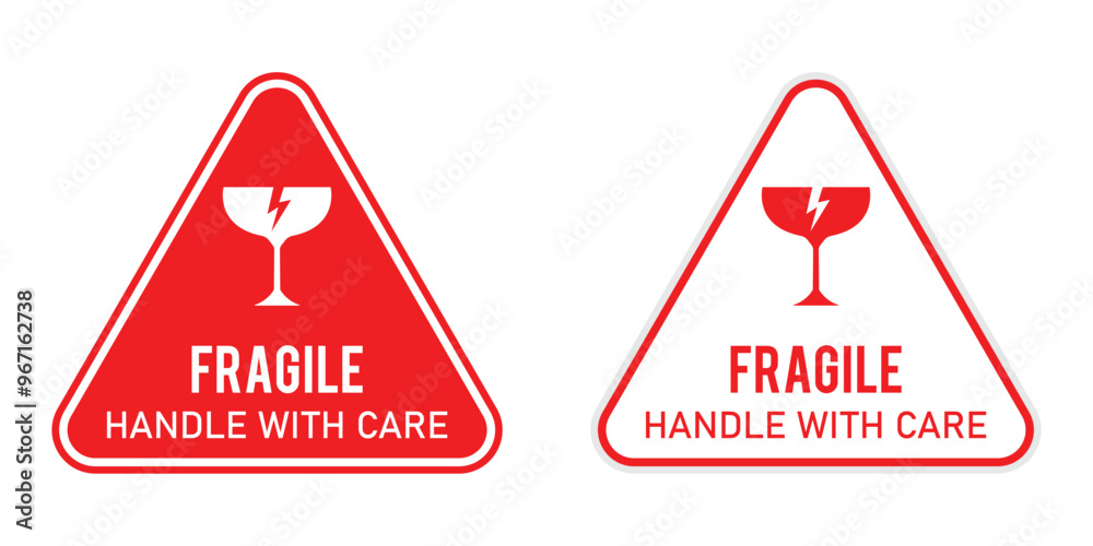 Fragile glass icon representing products that require careful handling due to delicate materials. Isolated on white background in eps 10. Fragile glass icon representing products that require careful handling due to delicate materials. Isolated on white background in eps 10.