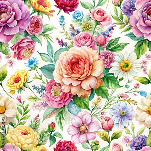 Wallpaper Mural Luxurious Flowers Seamless Pattern with Gold Accents for Premium Designs. Flowers. Patterns. Seamless. Luxurious. Gold. Torontodigital.ca