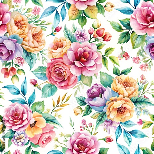 Colorful Flowers Seamless Pattern for Use in Home Decor and Interiors. Flowers. Patterns. Seamless. Home. Decor.