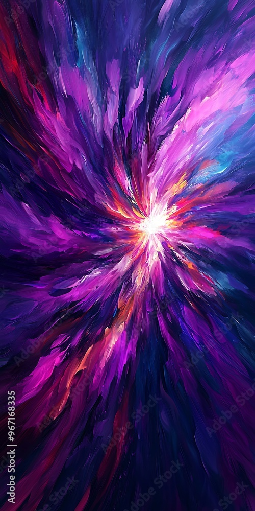 A background of colorful light rays, radiating outwards from an inner center point 