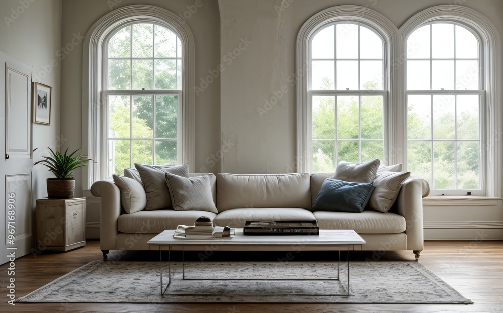 Fototapeta premium Modern luxury living room with elegant decor and minimalistic design..