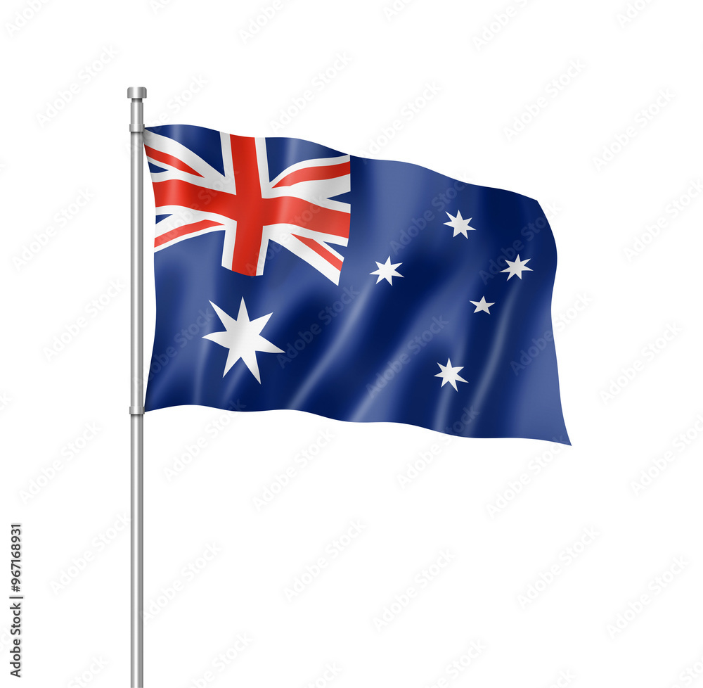 Fototapeta premium Australian flag isolated on white