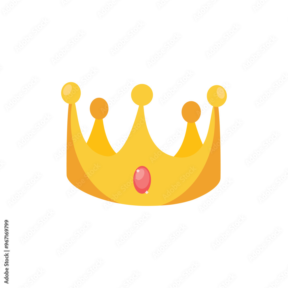 Cartoon golden crown isolated on white background Cartoon golden crown isolated on white background