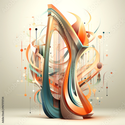 Harp in the World of Abstraction: Musical Inspiration in Digital Art