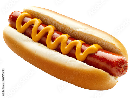 Obraz na płótnie a hot dog with mustard on it w salonie