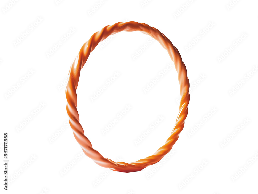 an orange twisted ring on a white surface an orange twisted ring on a white surface