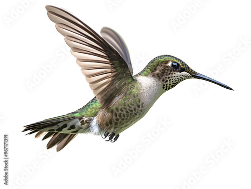 a hummingbird flying in the air