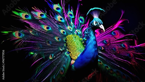 a peacock spreading its wings