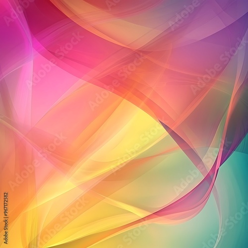 Vibrant and dynamic composition with abstract red and yellow flowing