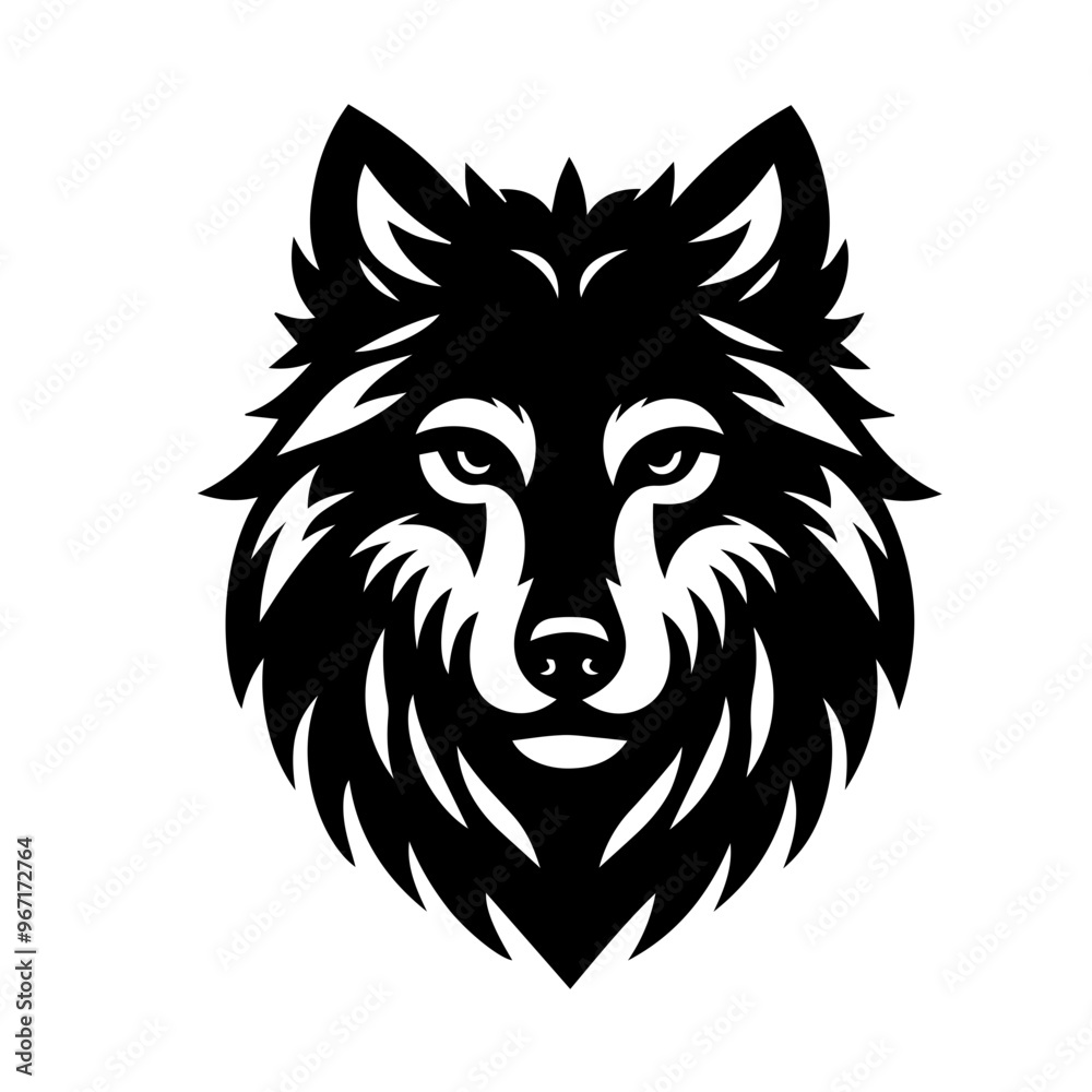 Fototapeta premium simple wolf head vector logo design