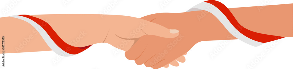 Hand Holding Indonesian Flag Hand Holding Indonesian Flag