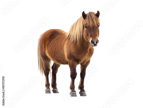 a brown horse with long hair