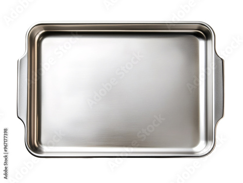 a silver rectangular metal tray