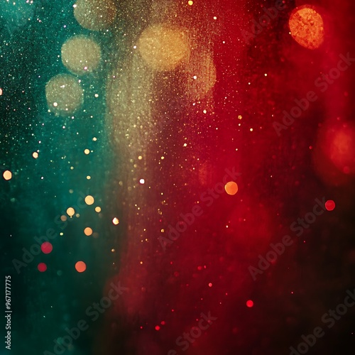 Abstract green yellow and red color glitter sparkle background. Space for your text, Bright color