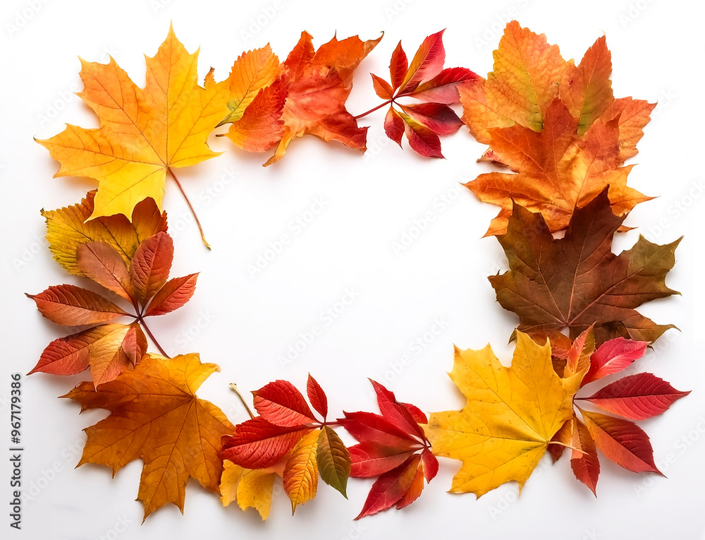frame of autumn leaves isolated on white background frame of autumn leaves isolated on white background