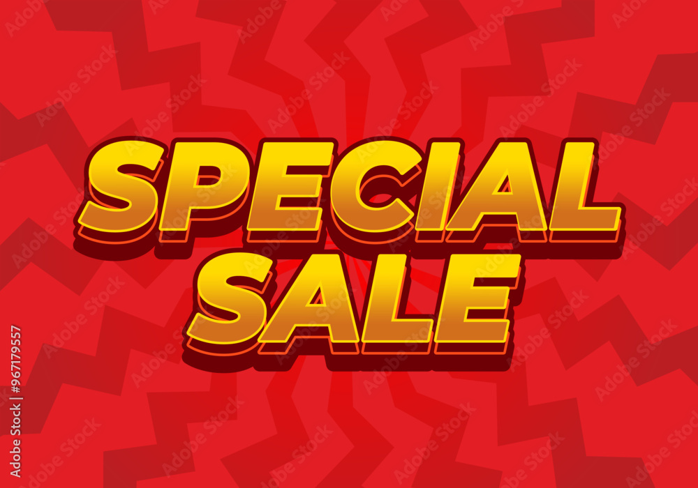 Special sale. Text effect for digital ad in 3D style
