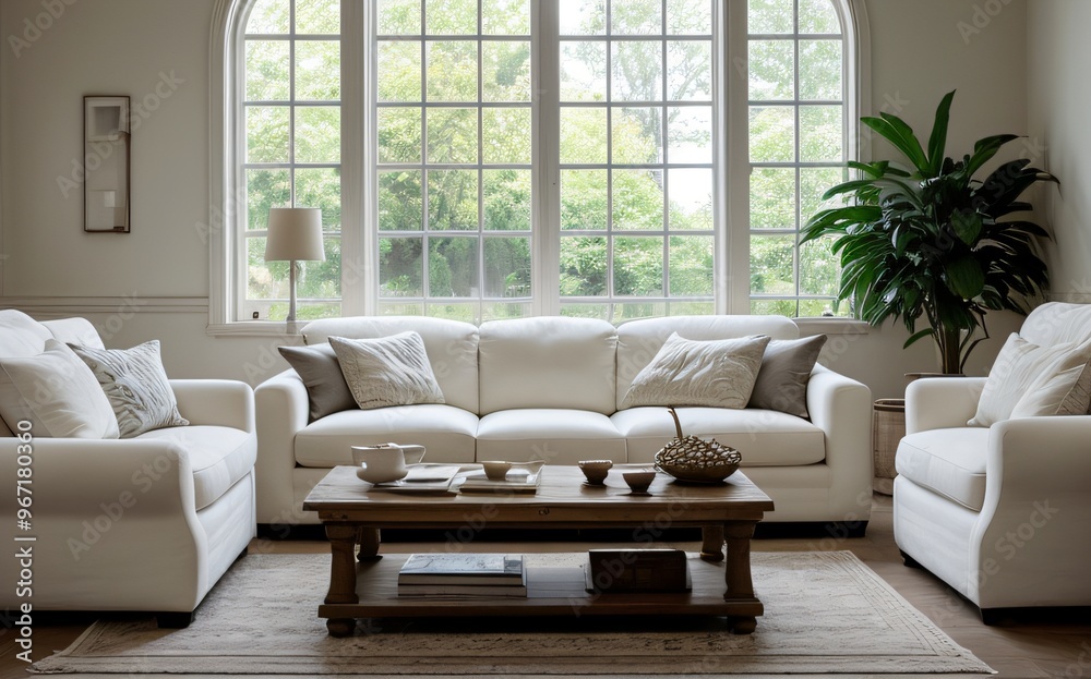 Fototapeta premium Modern luxury living room with elegant decor and minimalistic design..