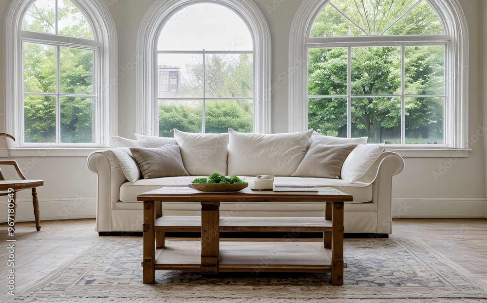 Modern luxury living room with elegant decor and minimalistic design..