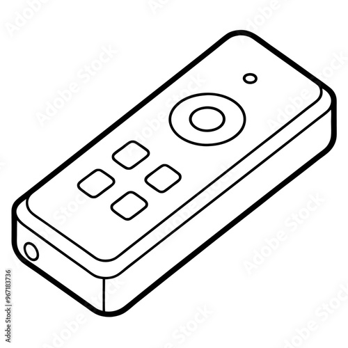 remote control outline coloring book page line art illustration digital drawing