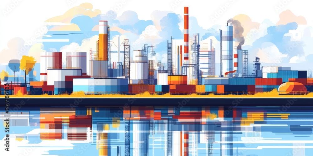 Abstract vector illustration of an industrial Abstract vector illustration of an industrial
