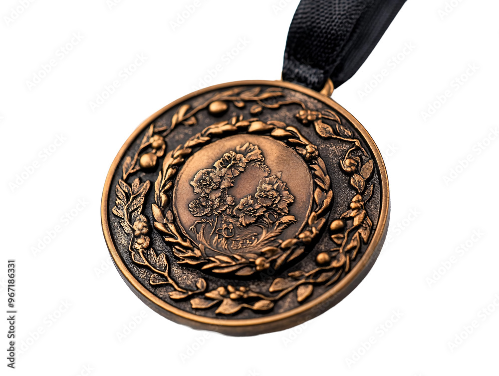 a close up of a medal a close up of a medal