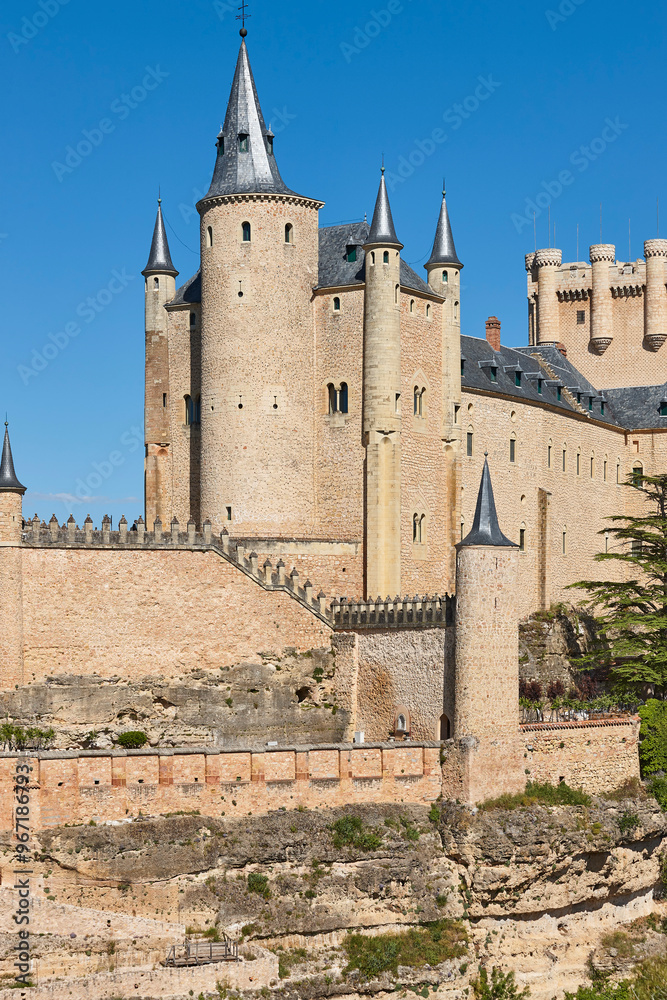 Segovia alcazar and cathedral. Medieval fortress town in Spain. Segovia alcazar and cathedral. Medieval fortress town in Spain.