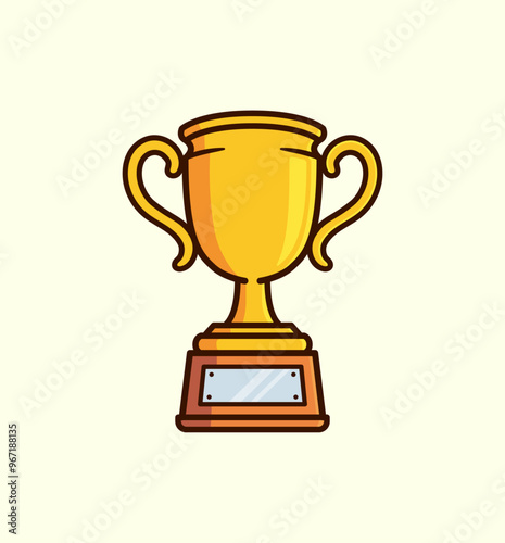 Wallpaper Mural Shiny Golden Trophy on a Wooden Base Symbolizing Achievement and Success in Competitions and Award Torontodigital.ca