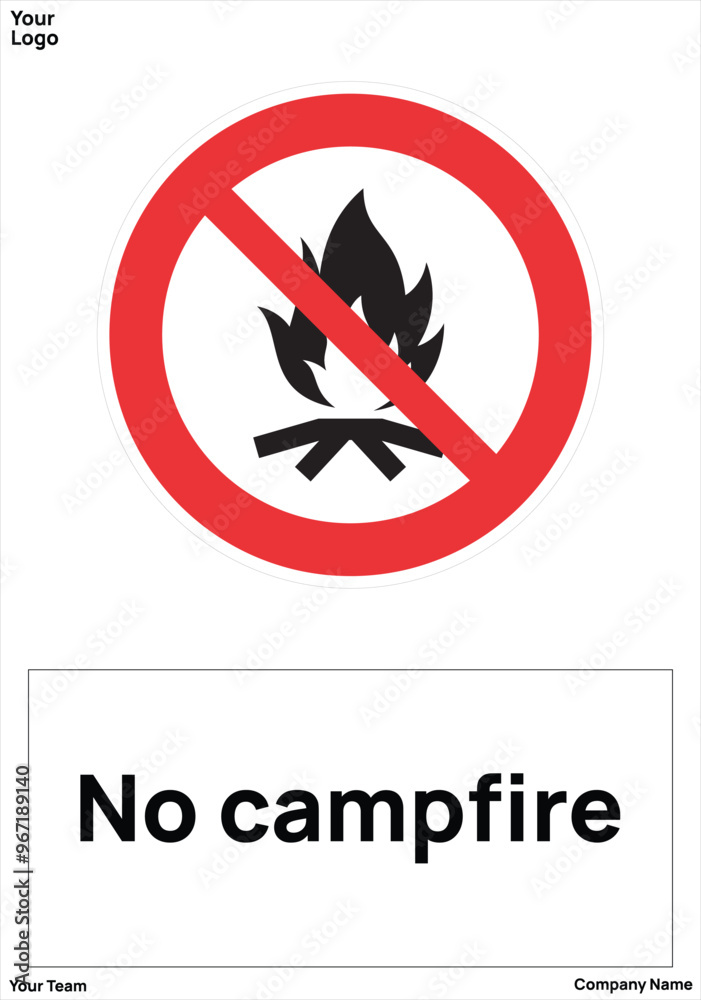 warning sign No campfire standard iso 7010 warning sign No campfire standard iso 7010
