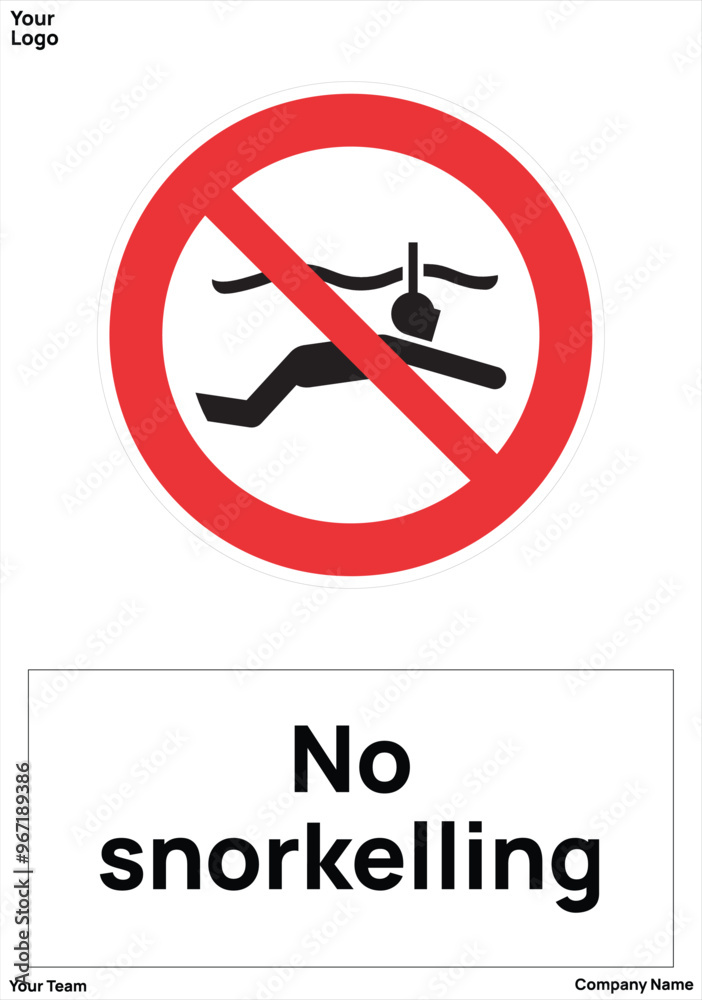 warning sign No snorkelling standard iso 7010 warning sign No snorkelling standard iso 7010