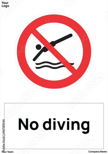 warning sign No diving standard iso 7010