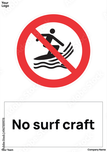 warning sign No surf craft standard iso 7010