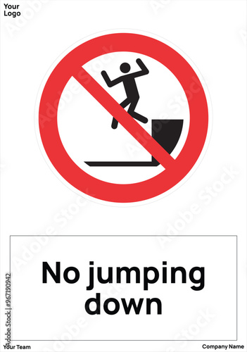 warning sign No jumping down standard iso 7010