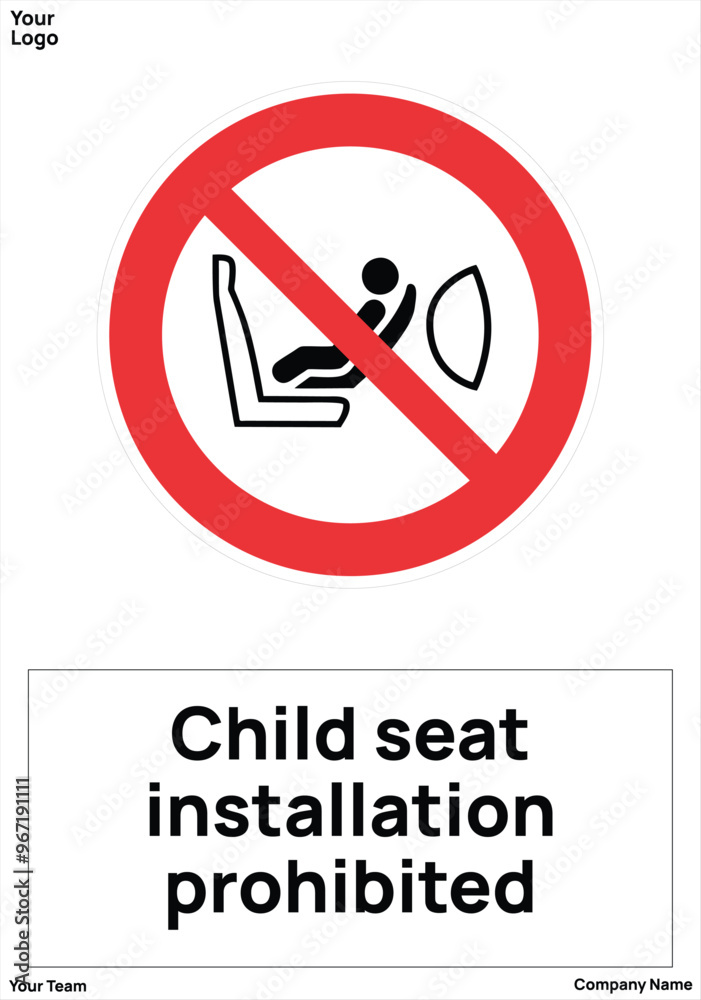warning sign Child seat installation prohibited standard iso 7010 warning sign Child seat installation prohibited standard iso 7010