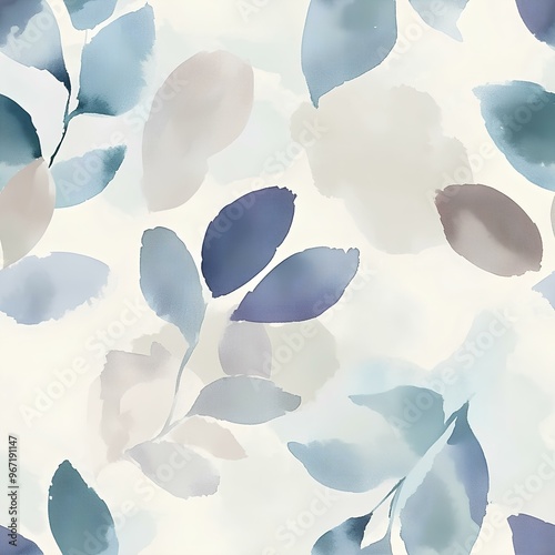 seamless pattern with soft brush flowers