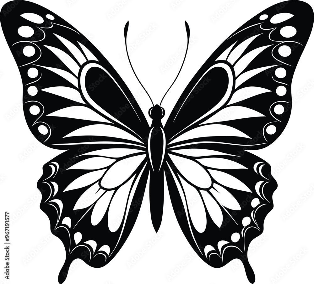 black butterfly vector illustration silhouette, Print black butterfly vector illustration silhouette, Print