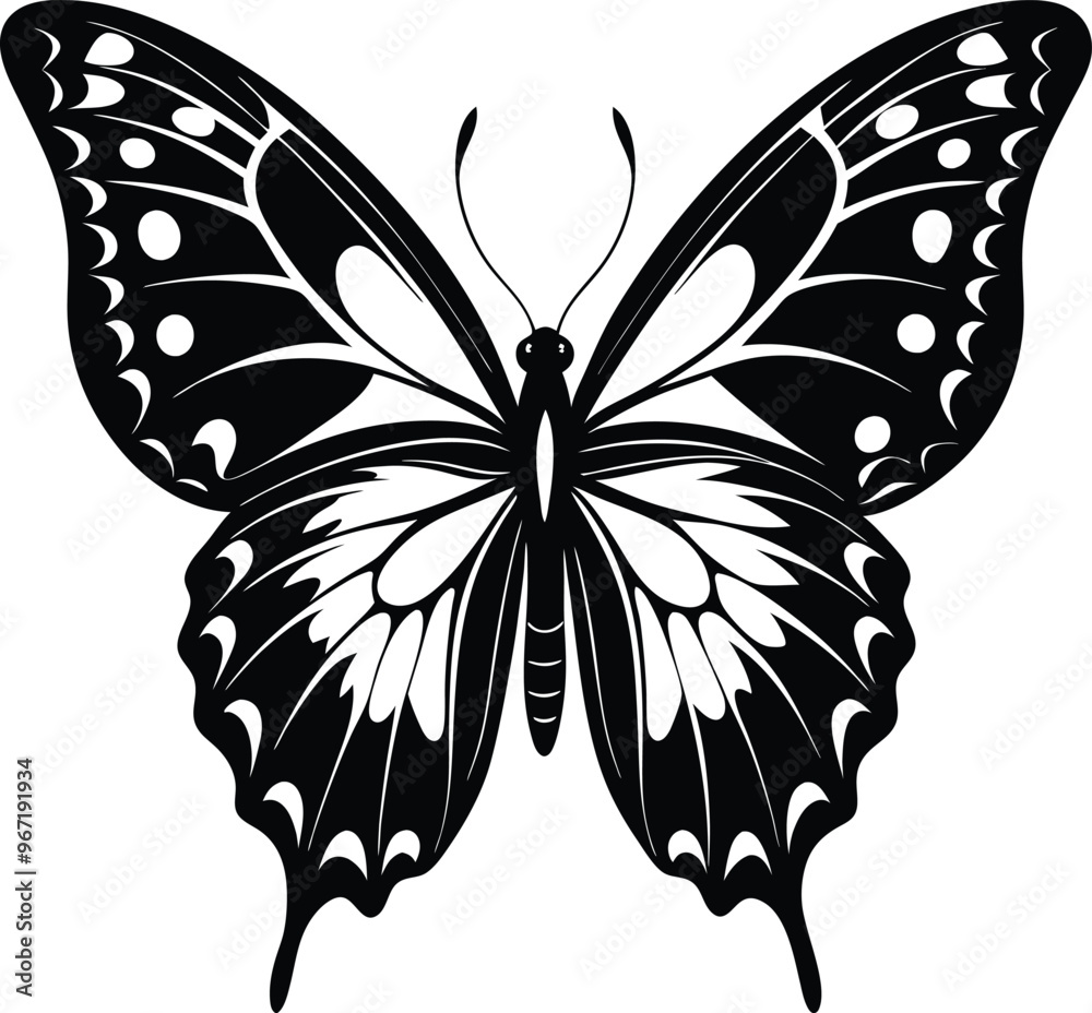 black butterfly vector illustration silhouette, Print black butterfly vector illustration silhouette, Print