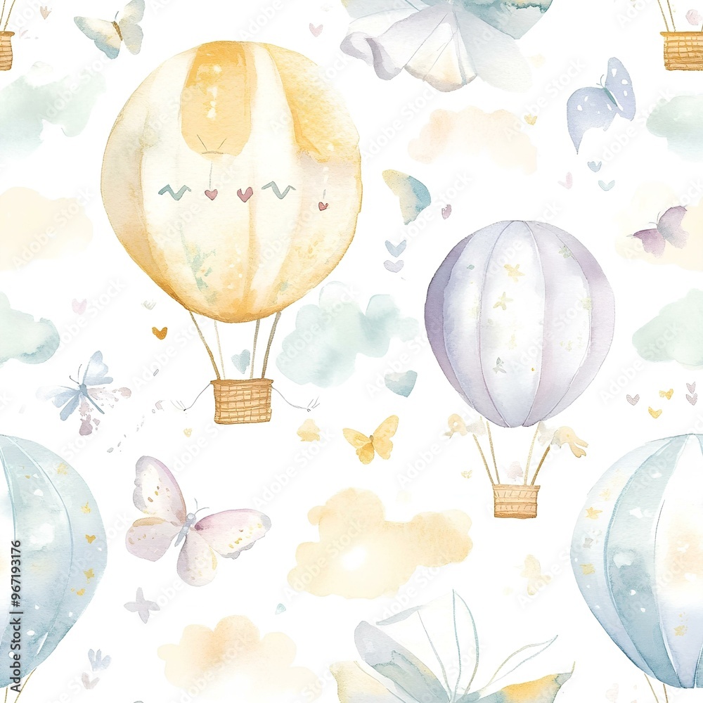 Naklejka premium seamless background with balloons
