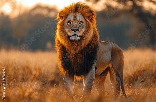 Majestic Lion in the African Savanna