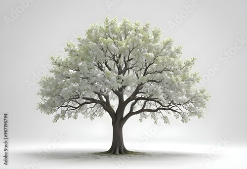 An isolated tree on white and different colour background