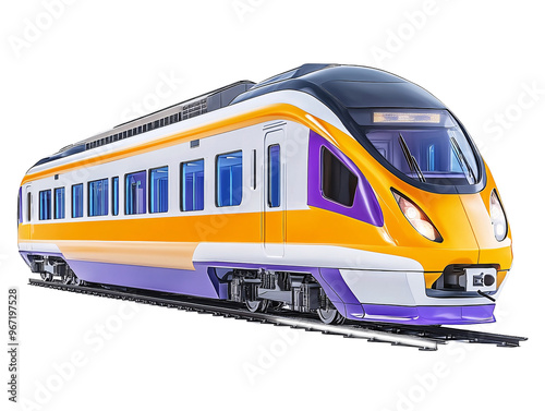 a yellow and purple train