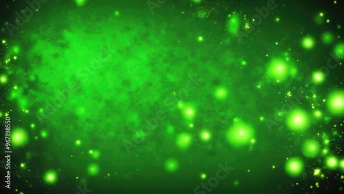 Dark Green Glow Particle Abstract Digital Background