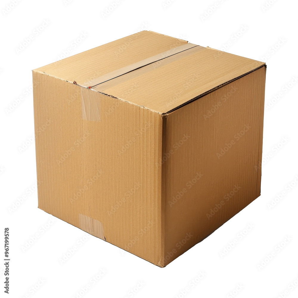 Brown cardboard box displayed against a transparent background highlighting its simple design and versatility for shipping or storage purposes Brown cardboard box displayed against a transparent background highlighting its simple design and versatility for shipping or storage purposes