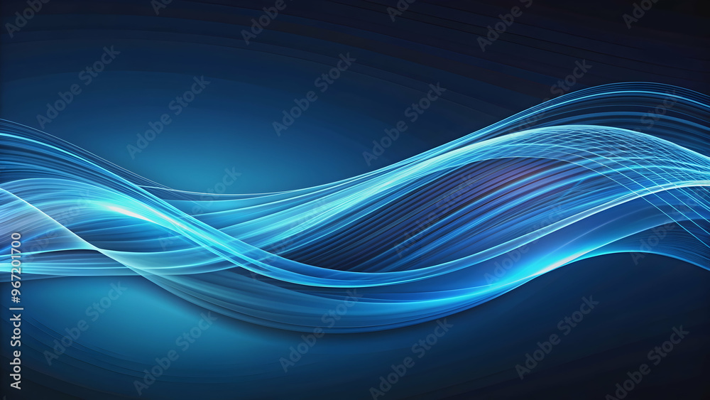 Naklejka premium Abstract organic blue lines with a wave dynamic pattern , wallpaper, background, abstract, organic, blue, lines, wave, dynamic
