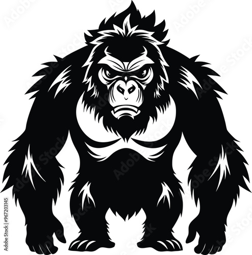 Wallpaper Mural black gorilla vector illustration silhouette, Print Torontodigital.ca