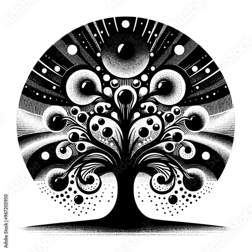 vintage tree pop art design