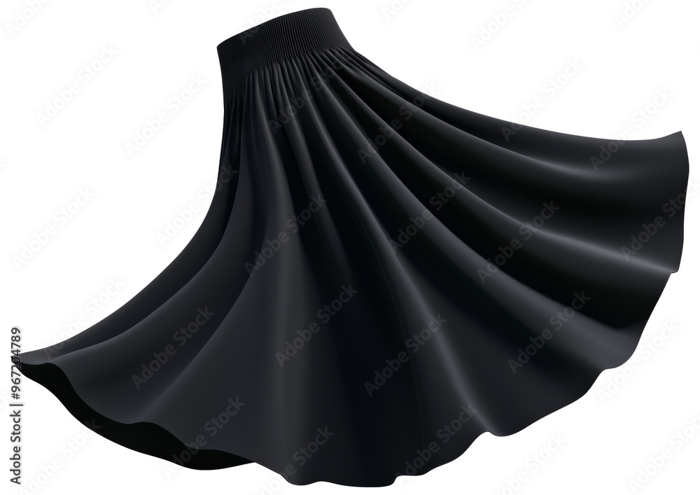Flowing black skirt isolated on transparent background. Flowing black skirt isolated on transparent background.