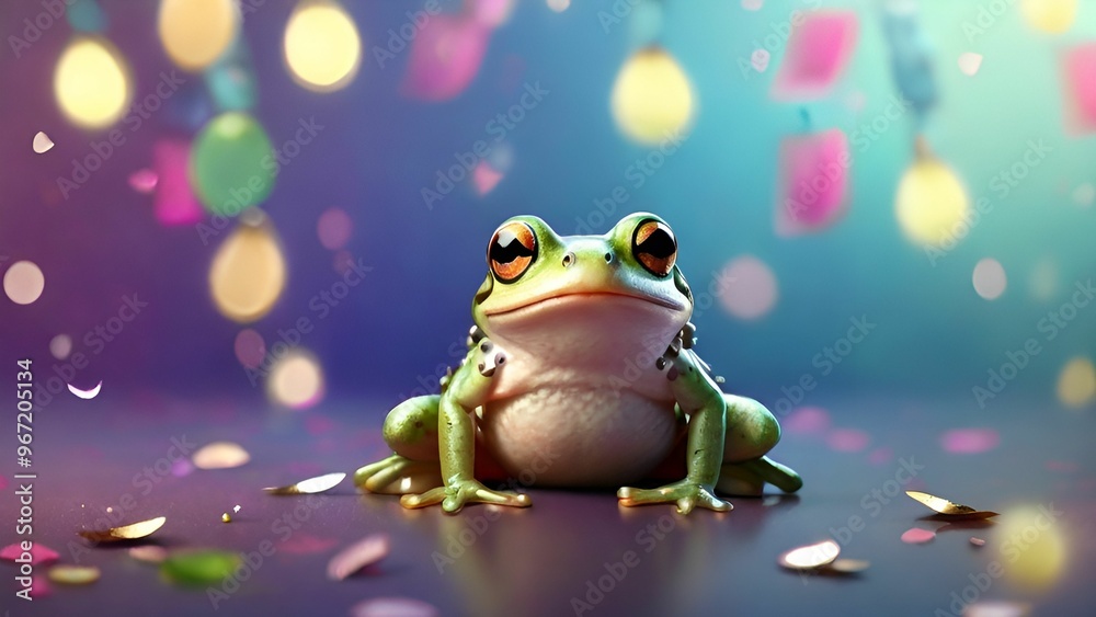 Frog on the boken background Frog on the boken background